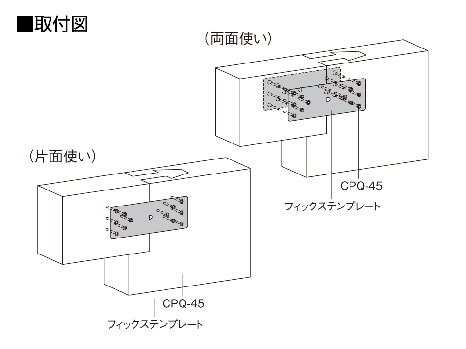 フィックステンプレート取付図