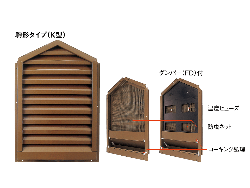 ステンレス換気ガラリ 駒形タイプ（K型）製品写真2