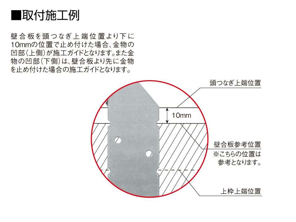 ツーバイあおりプレート取付施工例