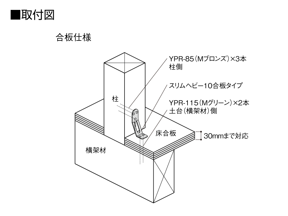 スリムヘビー10取付図合板仕様