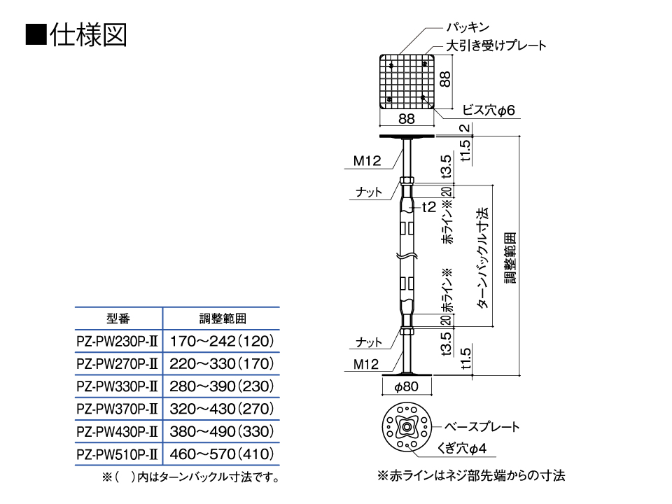 プロウェーブ鋼製束・Ⅱ仕様図