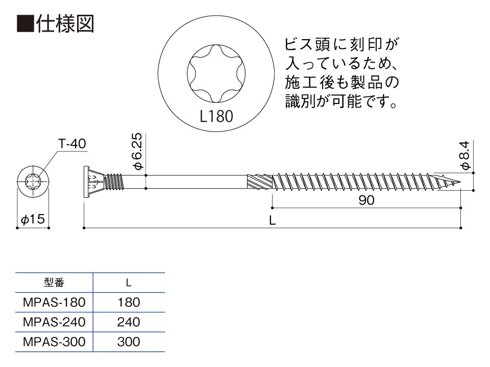 MPオールスクリュー仕様図