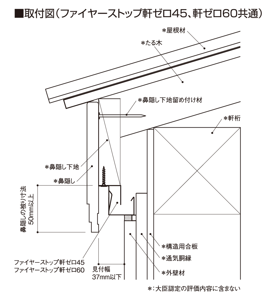 ファイヤーストップ軒ゼロ45/ ファイヤーストップ軒ゼロ60 ファイヤーストップ軒ゼロ45/ ファイヤーストップ軒ゼロ60