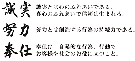 誠実・努力・奉仕