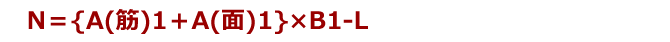 N＝{A(筋)1＋A(面)1}×B1-L