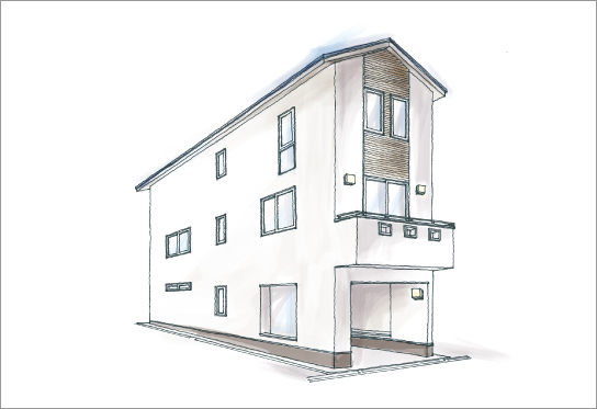 狭小地３階建て（耐震等級3）